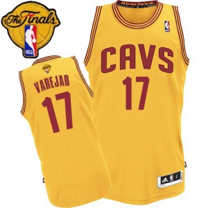 Maillot NBA Or Anderson Varejao #17 Cleveland Cavaliers Alternate 2015 The Finals Patch Authentic Homme Adidas