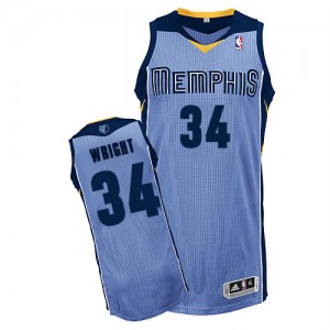 Maillot Authentic Memphis Grizzlies NBA Alternate Bleu clair - #34 Brandan Wright - Homme