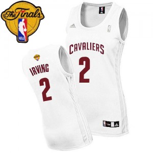 Maillot NBA Swingman Kyrie Irving #2 Cleveland Cavaliers Home 2015 The Finals Patch Blanc - Femme