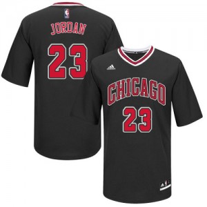 Maillot NBA Noir Michael Jordan #23 Chicago Bulls Short Sleeve Authentic Homme Adidas
