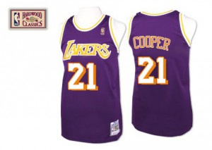 Maillot Authentic Los Angeles Lakers NBA Throwback Violet - #21 Michael Cooper - Homme