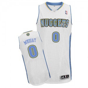 Denver Nuggets Emmanuel Mudiay #0 Home Authentic Maillot d'équipe de NBA - Blanc pour Homme