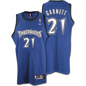 Maillot Slate Blue Throwback Authentic Minnesota Timberwolves - Kevin Garnett #21 - Homme