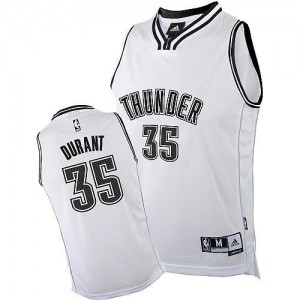 Oklahoma City Thunder #35 Adidas Blanc Authentic Maillot d'équipe de NBA Le meilleur cadeau - Kevin Durant pour Homme