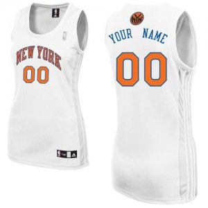 Maillot NBA New York Knicks Personnalisé Authentic Blanc Adidas Home - Femme