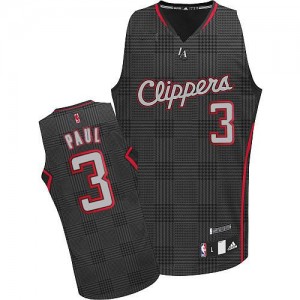 Maillot NBA Los Angeles Clippers #3 Chris Paul Noir Adidas Authentic Rhythm Fashion - Homme
