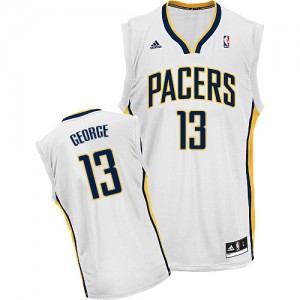 Maillot NBA Blanc Paul George #13 Indiana Pacers Home Swingman Homme Adidas