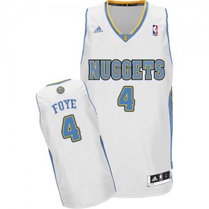 Maillot NBA Blanc Randy Foye #4 Denver Nuggets Home Swingman Homme Adidas