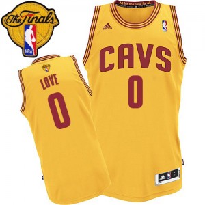 Maillot NBA Or Kevin Love #0 Cleveland Cavaliers Alternate 2015 The Finals Patch Swingman Enfants Adidas