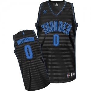 Oklahoma City Thunder #0 Adidas Groove Gris noir Swingman Maillot d'équipe de NBA en soldes - Russell Westbrook pour Homme