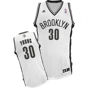 Maillot Adidas Blanc Home Swingman Brooklyn Nets - Thaddeus Young #30 - Homme
