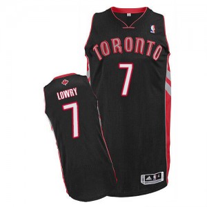 Maillot NBA Toronto Raptors #7 Kyle Lowry Noir Adidas Authentic Alternate - Homme