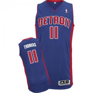 Maillot NBA Detroit Pistons #11 Isiah Thomas Bleu royal Adidas Authentic Road - Homme