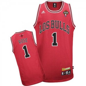 Maillot NBA Rouge Derrick Rose #1 Chicago Bulls Latin Nights Swingman Homme Adidas