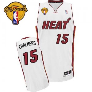Miami Heat #15 Adidas Home Finals Patch Blanc Swingman Maillot d'équipe de NBA boutique en ligne - Mario Chalmer pour Enfants