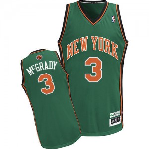 Maillot NBA New York Knicks #3 Tracy McGrady Vert Adidas Authentic - Homme