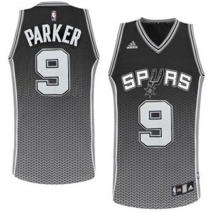 Maillot NBA Noir Tony Parker #9 San Antonio Spurs Resonate Fashion Swingman Homme Adidas