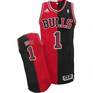 Maillot NBA Swingman Derrick Rose #1 Chicago Bulls Split Fashion Noir Rouge - Homme