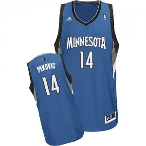 Maillot NBA Minnesota Timberwolves #14 Nikola Pekovic Slate Blue Adidas Swingman Road - Homme