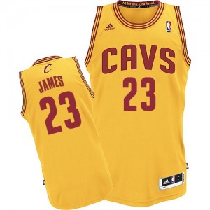 Cleveland Cavaliers #23 Adidas Alternate Or Swingman Maillot d'équipe de NBA pas cher - LeBron James pour Homme
