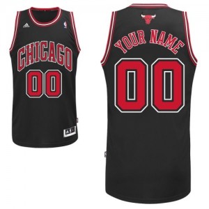 Chicago Bulls Personnalisé Adidas Alternate Noir Maillot d'équipe de NBA pas cher - Swingman pour Homme
