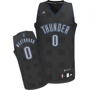 Maillot NBA Oklahoma City Thunder #0 Russell Westbrook Noir Adidas Swingman Rhythm Fashion - Homme