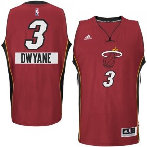 Maillot NBA Rouge Dwyane Wade #3 Miami Heat 2014-15 Christmas Day Authentic Homme Adidas