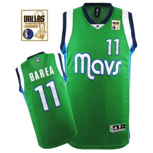 Dallas Mavericks Jose Barea #11 Champions Patch Authentic Maillot d'équipe de NBA - Vert pour Homme