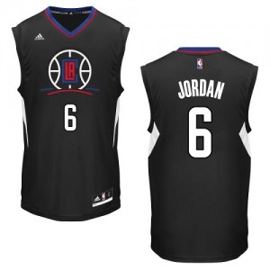 Maillot Authentic Los Angeles Clippers NBA Alternate Noir - #6 DeAndre Jordan - Homme
