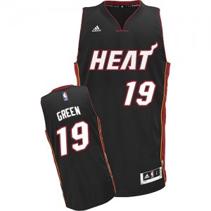 Miami Heat #19 Adidas Road Noir Swingman Maillot d'équipe de NBA Le meilleur cadeau - Gerald Green pour Homme