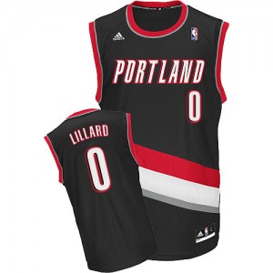 Maillot Swingman Portland Trail Blazers NBA Road Noir - #0 Damian Lillard - Femme