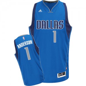 Dallas Mavericks Justin Anderson #1 Road Swingman Maillot d'équipe de NBA - Bleu royal pour Homme