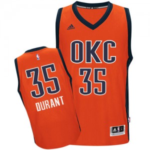 Oklahoma City Thunder Kevin Durant #35 climacool Authentic Maillot d'équipe de NBA - Orange pour Homme