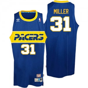 Maillot Authentic Indiana Pacers NBA Throwback Bleu - #31 Reggie Miller - Homme