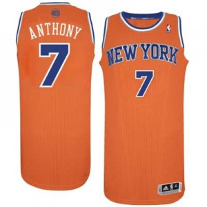 New York Knicks Carmelo Anthony #7 Alternate Authentic Maillot d'équipe de NBA - Orange pour Enfants
