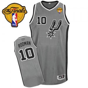 Maillot NBA San Antonio Spurs #10 Dennis Rodman Gris argenté Adidas Authentic Alternate Finals Patch - Homme