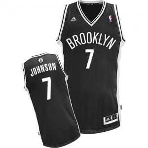 Brooklyn Nets #7 Adidas Road Noir Swingman Maillot d'équipe de NBA en soldes - Joe Johnson pour Homme