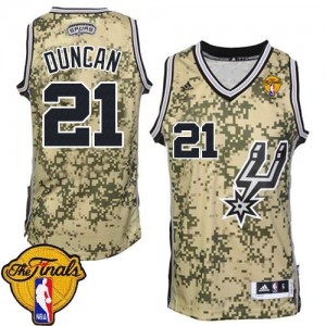 Maillot NBA Authentic Tim Duncan #21 San Antonio Spurs Finals Patch Camo - Homme