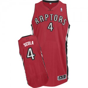 Maillot Adidas Rouge Road Authentic Toronto Raptors - Luis Scola #4 - Homme