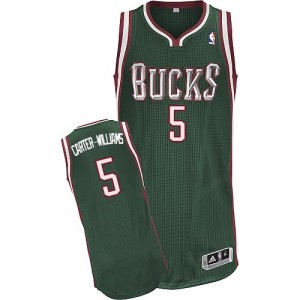 Maillot NBA Vert Michael Carter-Williams #5 Milwaukee Bucks Road Authentic Homme Adidas