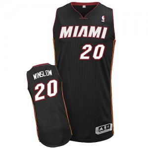 Miami Heat #20 Adidas Road Noir Authentic Maillot d'équipe de NBA pas cher - Justise Winslow pour Homme