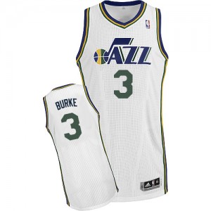 Maillot NBA Utah Jazz #3 Trey Burke Blanc Adidas Authentic Home - Homme