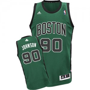 Maillot NBA Boston Celtics #90 Amir Johnson Vert (No. noir) Adidas Swingman Alternate - Homme