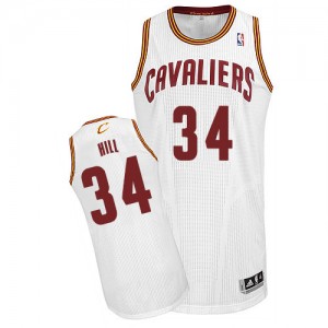 Maillot NBA Cleveland Cavaliers #34 Tyrone Hill Blanc Adidas Authentic Home - Homme