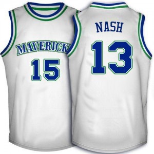 Dallas Mavericks Steve Nash #13 Throwback Authentic Maillot d'équipe de NBA - Blanc pour Homme