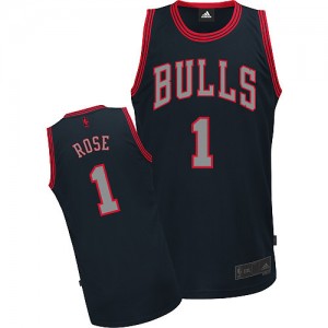 Chicago Bulls Derrick Rose #1 Graystone Fashion Authentic Maillot d'équipe de NBA - Noir pour Homme