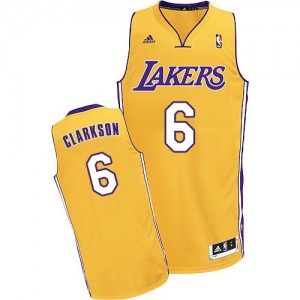 Maillot NBA Or Jordan Clarkson #6 Los Angeles Lakers Home Swingman Homme Adidas