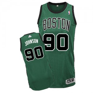 Boston Celtics Amir Johnson #90 Alternate Authentic Maillot d'équipe de NBA - Vert (No. noir) pour Homme