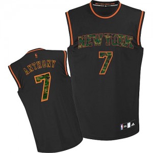 Maillot NBA Camo noir Carmelo Anthony #7 New York Knicks Fashion Authentic Homme Adidas