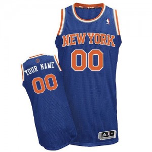 Maillot NBA Bleu royal Authentic Personnalisé New York Knicks Road Homme Adidas